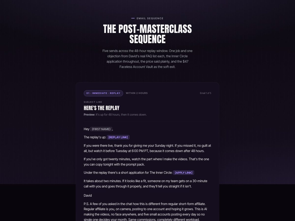 Post-masterclass sequence preview