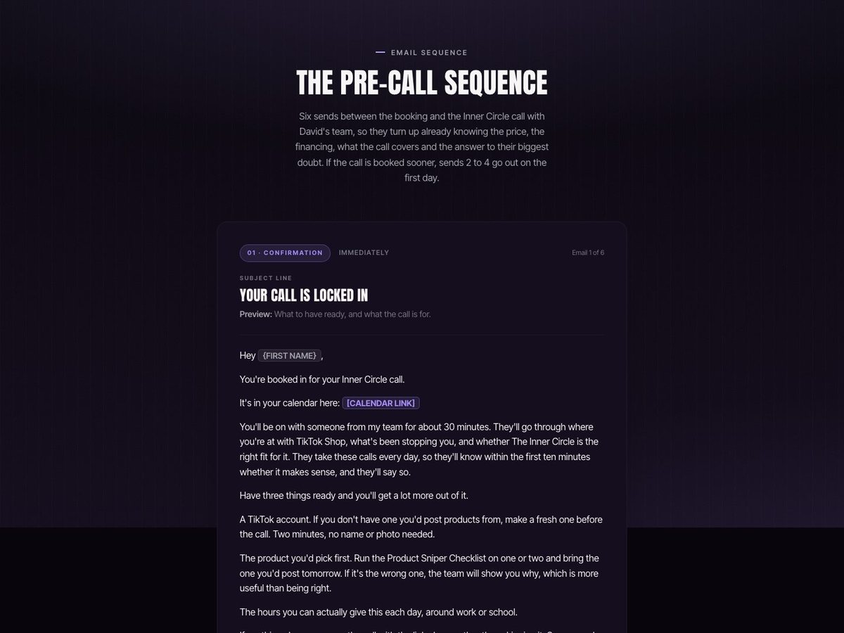 Pre-call sequence preview