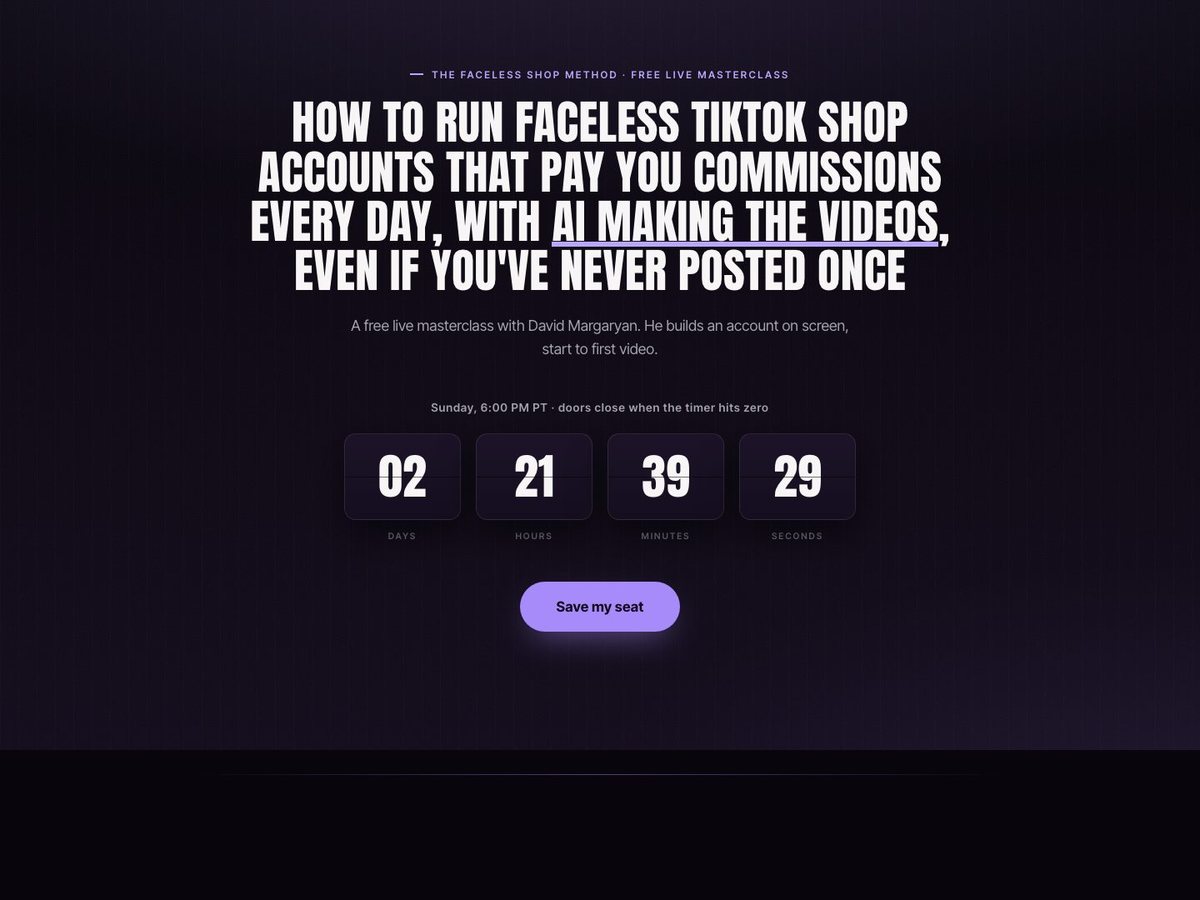 Registration page preview